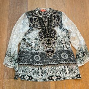 Hale Bob silk tunic with bead embellishments